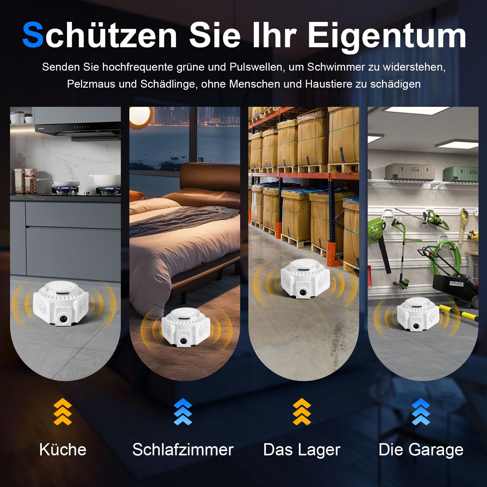 Mäusevertreiber Ultraschall Testsieger, Ideal 360° Mäuseabwehr 3 Modi, Mückenschutz, Ultraschall Schädlingsbekämpfer Mäuseschreck gegen Ratten, Mäuse vertreiben Mausefalle ohne Chemie
