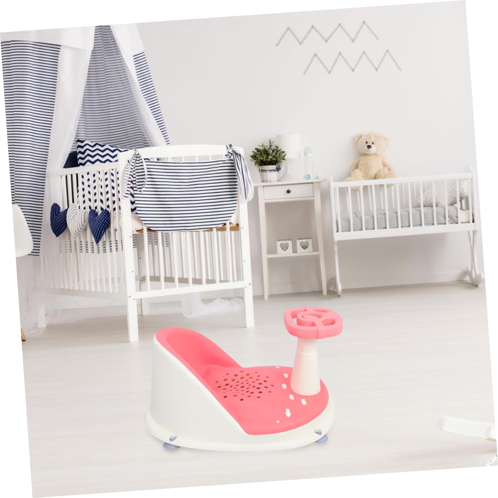 BESTonZON Sitz für Babybadewanne Rutschfest mit Höhenverstellbarkeit und Schnellem Ablaufsystem Komfortabler Sitzwinkel für Babysicherheit und Hygiene