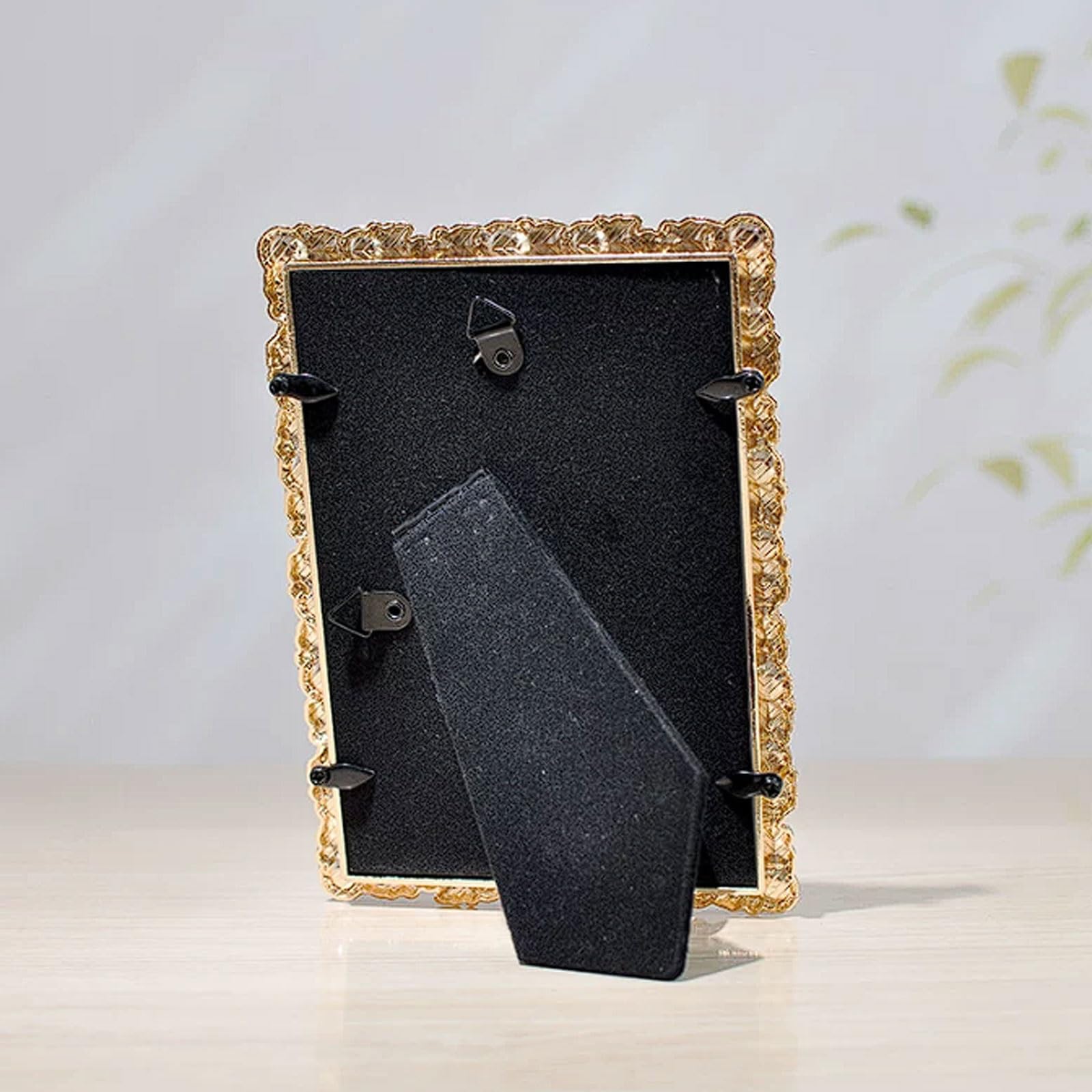 Vintage Perła Ramka na zdjęcia Metalowy uchwyt do dekoracji wnętrz, stop cynku i szkło HD jasne złoto dla 6 "7-cal)