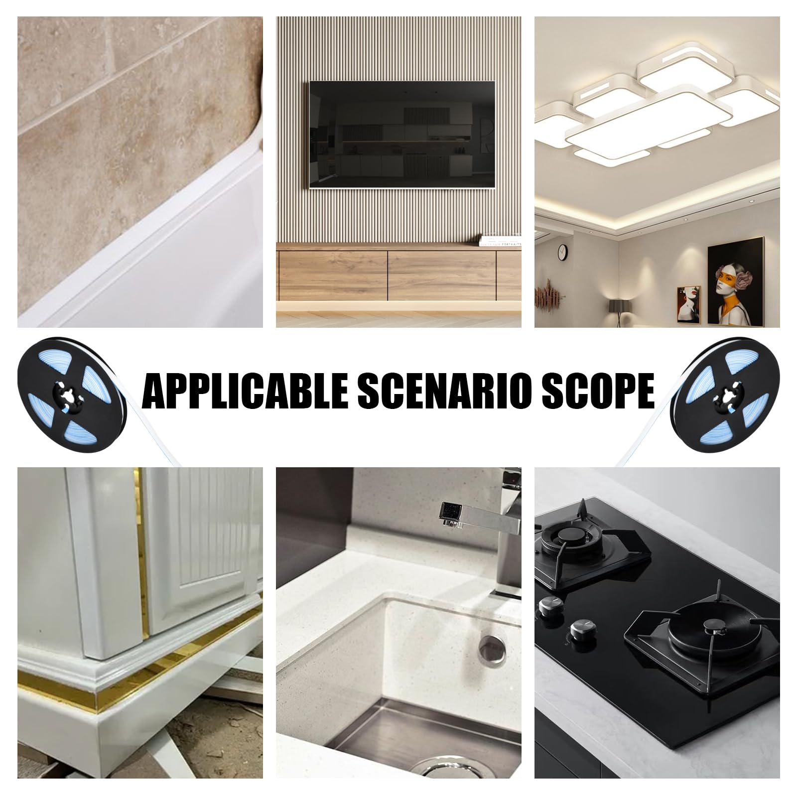 Nastro Adesivo Sigillante Piastrelle - Antimuffa Impermeabile, 2 Rotoli Da 6 Metri - Foto 14