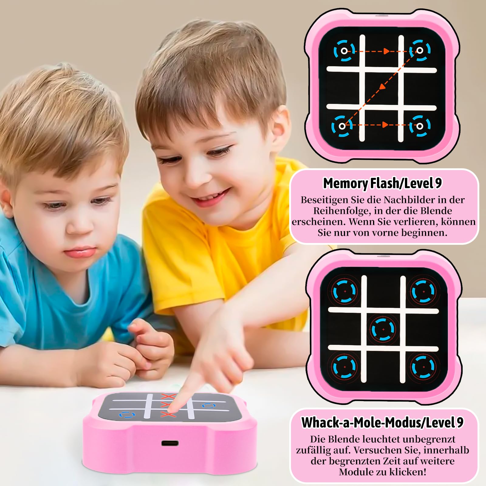 Gioco Elettronico, Portatili Giochi di Puzzle Smart Games per bambini, 1/4 Giocatori Giochi Per Famiglie Scacchiera Gioco Digitale, Giocattoli Fidget Portatili Educativi Da Viaggio.