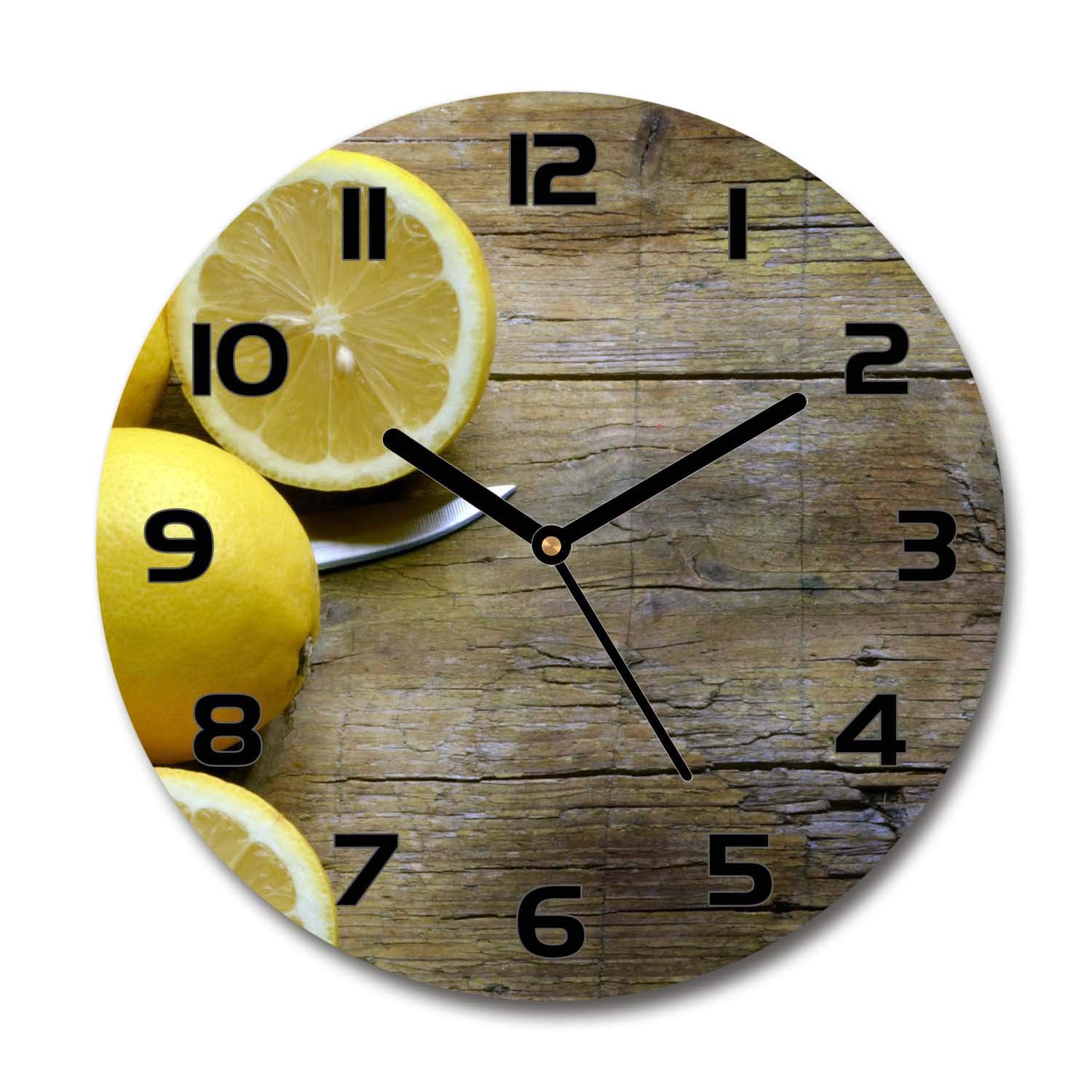 Horloge silencieuse en verre Tulup 60x60 cm avec aiguilles noires au salon