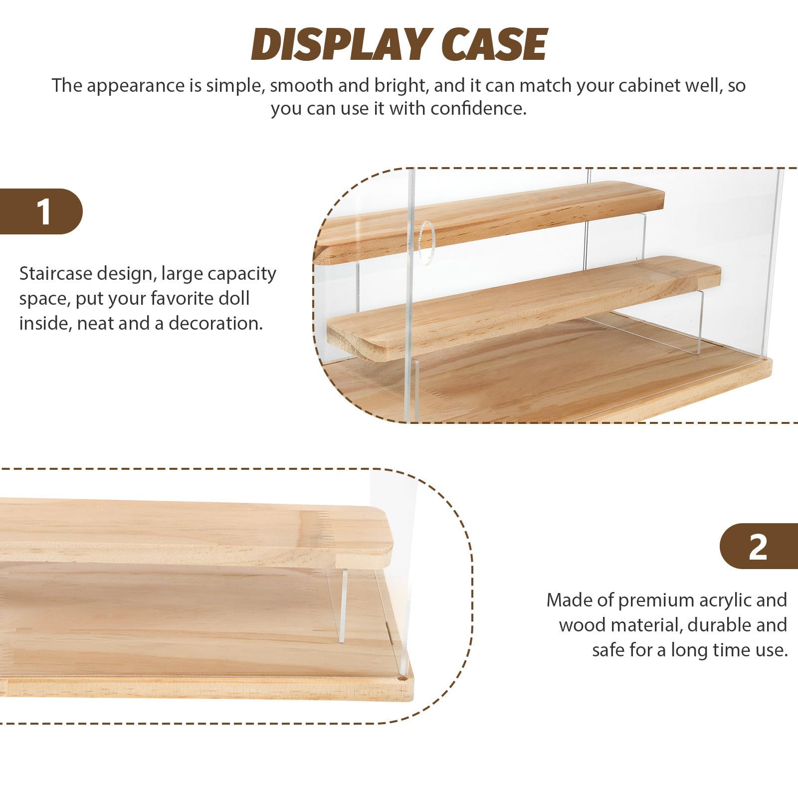 Vitrina Coleccionable de Acrílico 3 Capas y Gran Capacidad, Caja Expositora para Figuras y Muñecos de Juguete, Diseño Simple y Transparente para Decoración