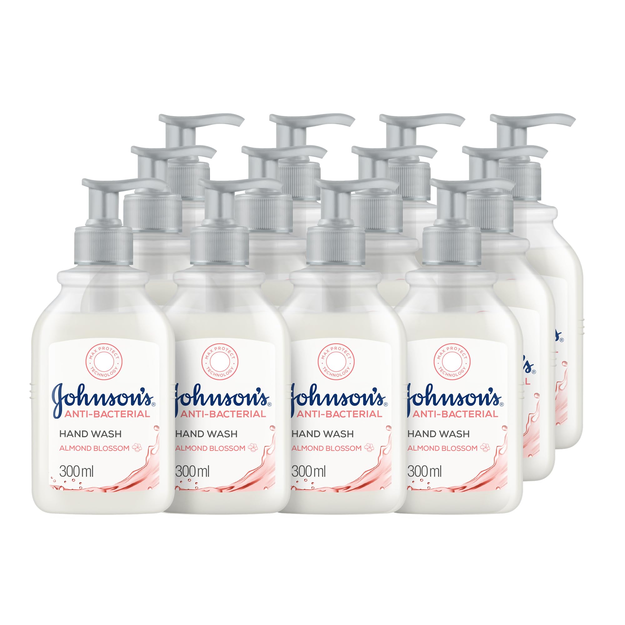 Johnson & Johnson Hand Wash, Anti-Bacterial, Almond Blossom, 12x300ml