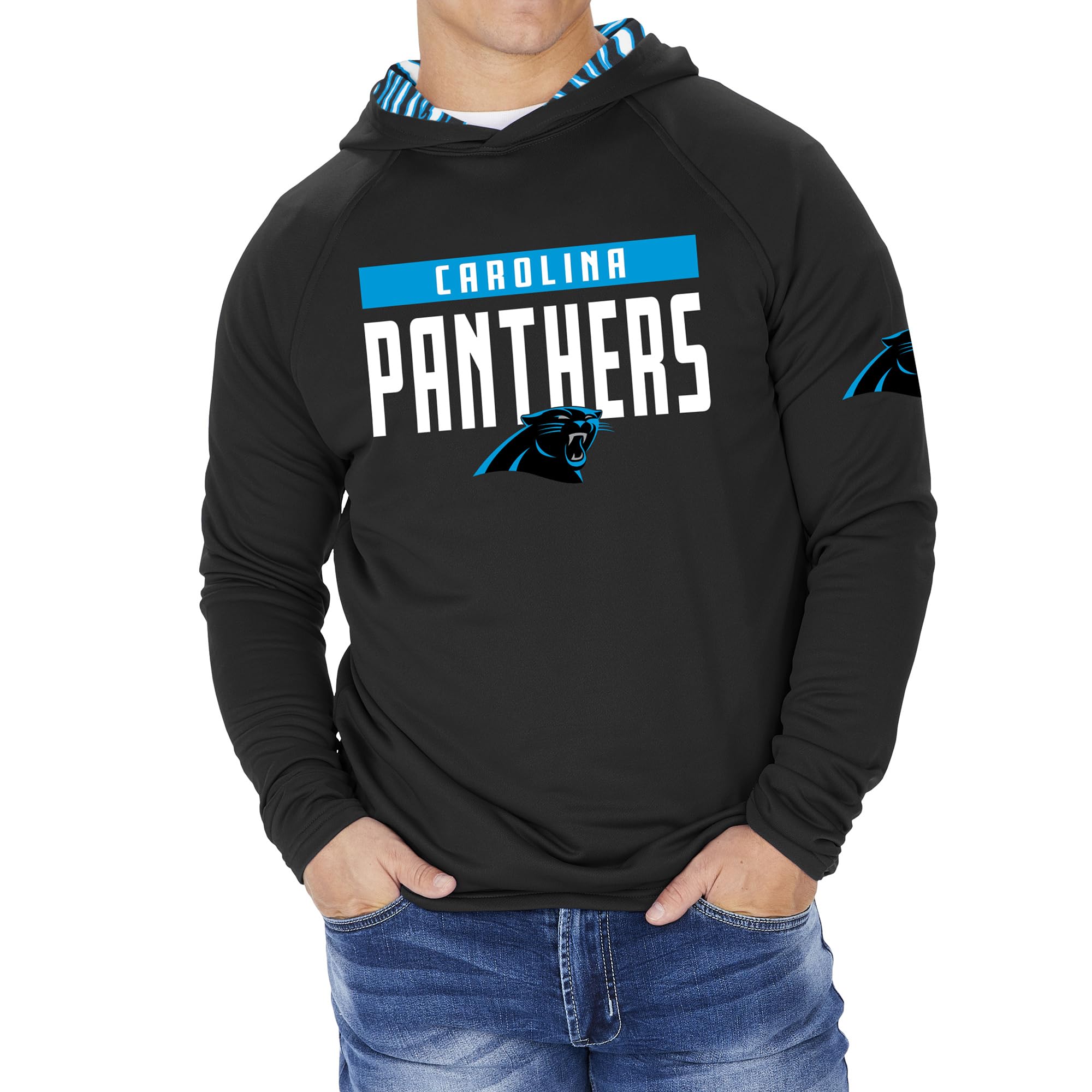 Zubaz NFL Football Men's Solid Team Hoodie with Camo Lined Hood and Sleeve Graphic — view 102