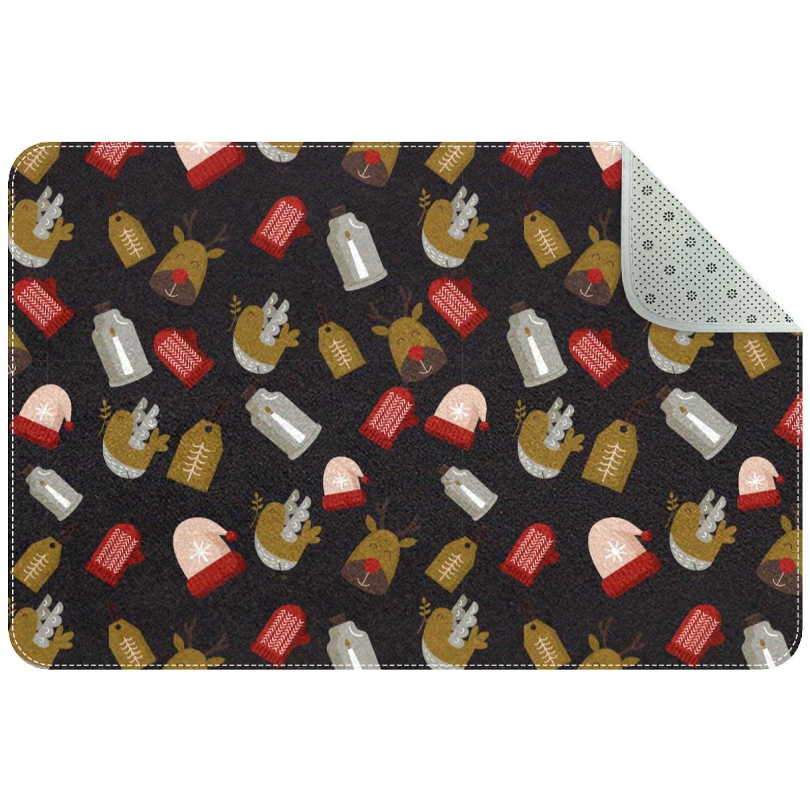 Tapis de porte bonnet de Noël Raindeer lavable intérieur et entrée