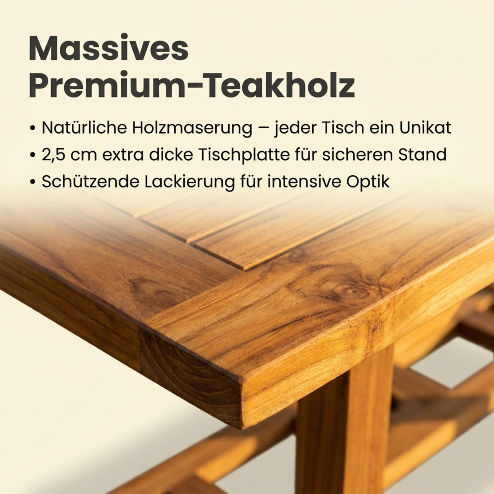 SAM Premium Gartentisch ausziehbar Kuba, Garten Tisch aus Teakholz 180-240 x 100 cm, wetterfester Terrassentisch für bis zu 10 Personen, rechteckiger Holztisch für Garten Terrasse Wintergarten