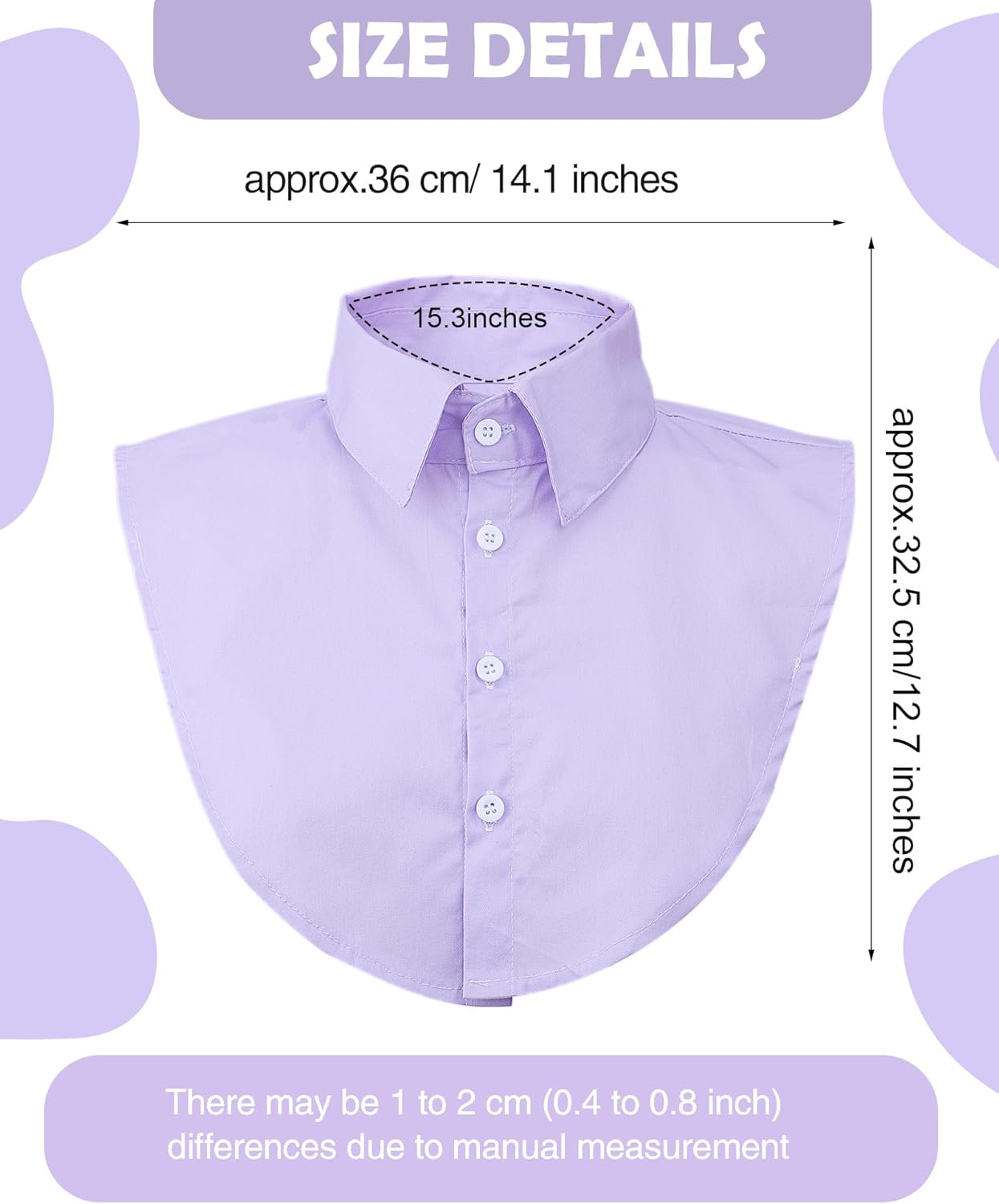 Syhood 4個 フェイクカラー 取り外し可能 偽ディッキーカラー ハーフシャツ ラウンドシャツ 女性用 衣装 ハロウィン コスチ