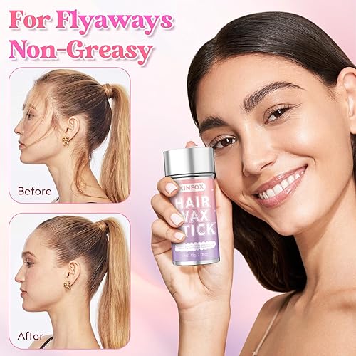 Miniatura 3 de Barra de cera para el cabello, cepillo de pelo de espalda resbaladiza, palo de cera para Flyaways, peine de cola de rata, cepillo de borde de filo,