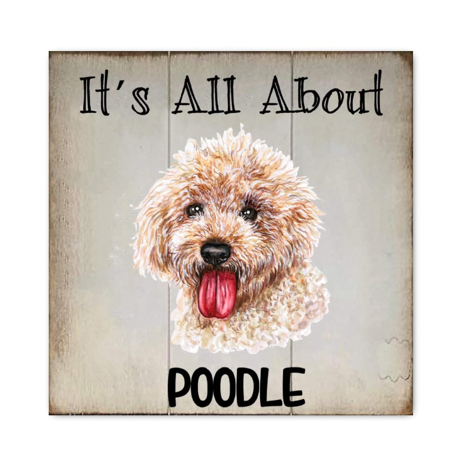 Plaque en bois Caniche Dog decoration murale salon cuisine 30cm