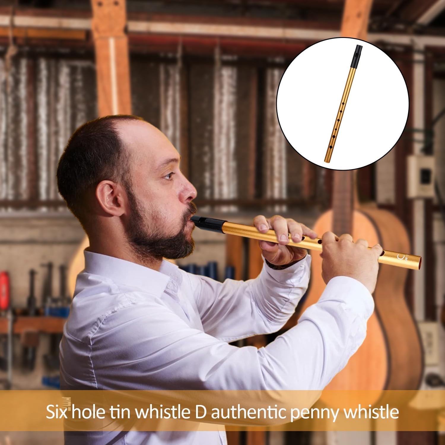 Tin Whistles, Penny Whistle Six-Hole Tin Whistle D, D-Shaped Instrument Tool, D Tin Whistle, Tin Whistle For Beginners, For Band Performance For Beginners Intermediates & Experts - Image 2