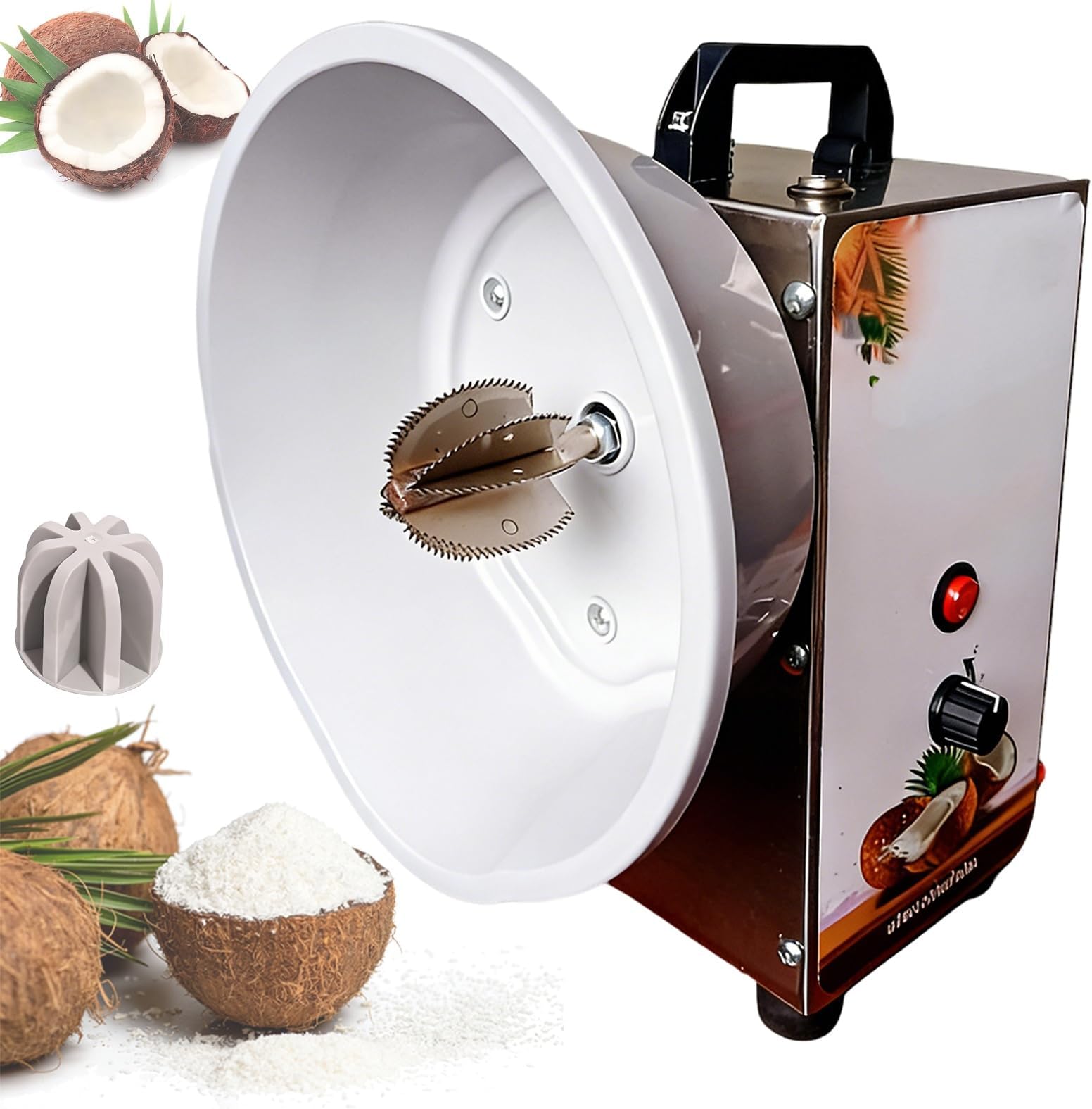 Coconut Scraper Grater Machine, Electric Adjustable Speed Tool for Flakes and Milk Extraction, Efficient Coconut Meat Removal