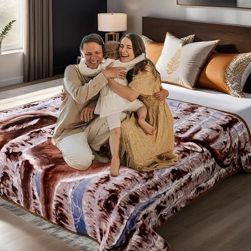 Miniatura 9 de Hiyoko - Manta de terciopelo con estampado de venado de 75 x 90 pulgadas, nube de sueños adorables de animales - Cálida para la cama y el sofá -