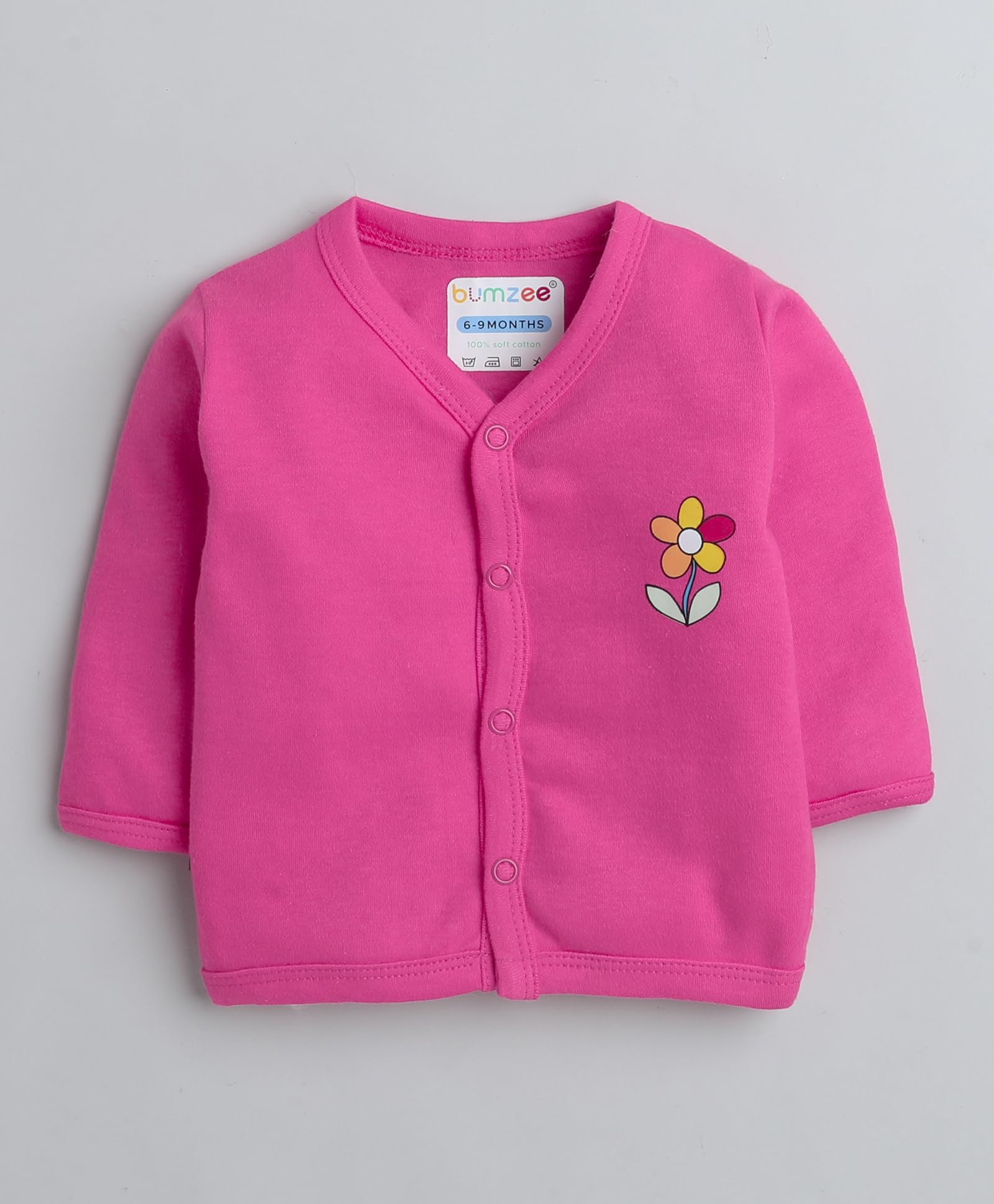BUMZEE Pink Girls Full Sleeves Jablas Pack of 3 Age - 6-9 Months (Peb8280D-pnk) - Image 4 thumbnail