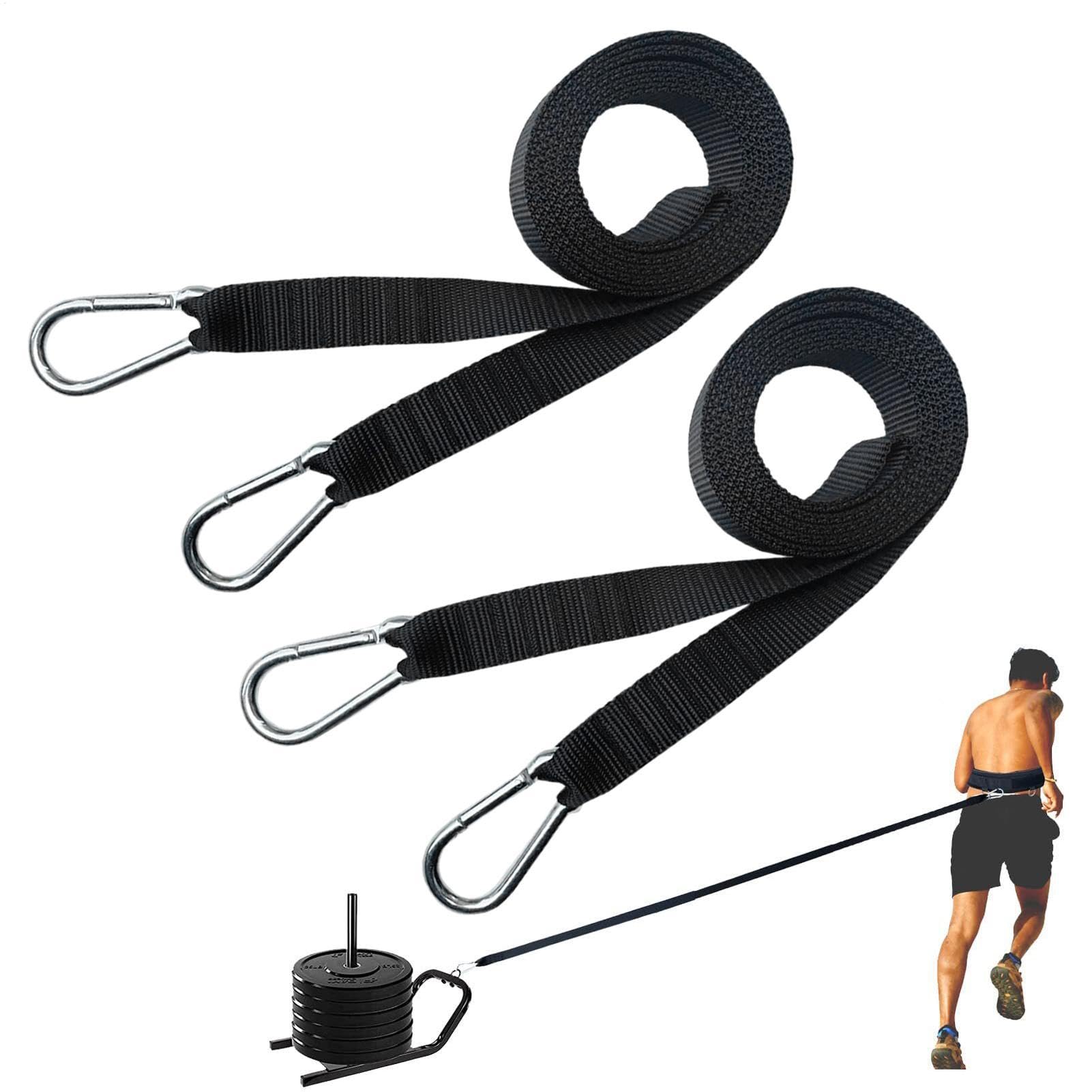 Weighted Sled Training Waist Belt - 2 Pieces Weight Sled Training Pull Straps, Resistance Band Rope For Tire Pulling,Squat,Leg Muscles Strength Training