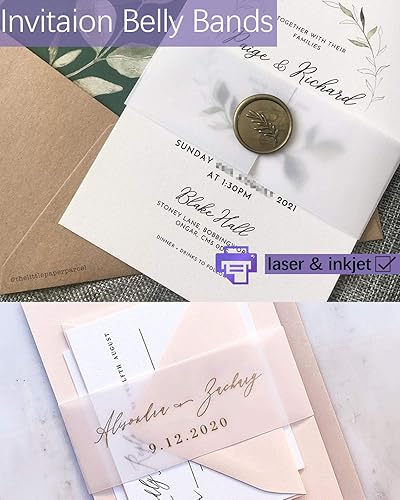 Miniatura 3 de 100 hojas de papel de vitela translúcido, Dowsabel de 68 libras, 8.5 x 11 pulgadas, para superposiciones de tarjetas, invitaciones para el vientre,