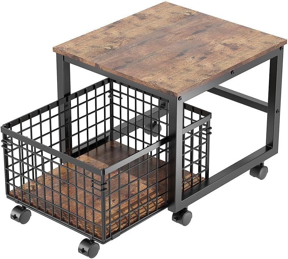 Mobile Mini Fridge Stand with Storage, Heavy Duty Mini Fridge Table