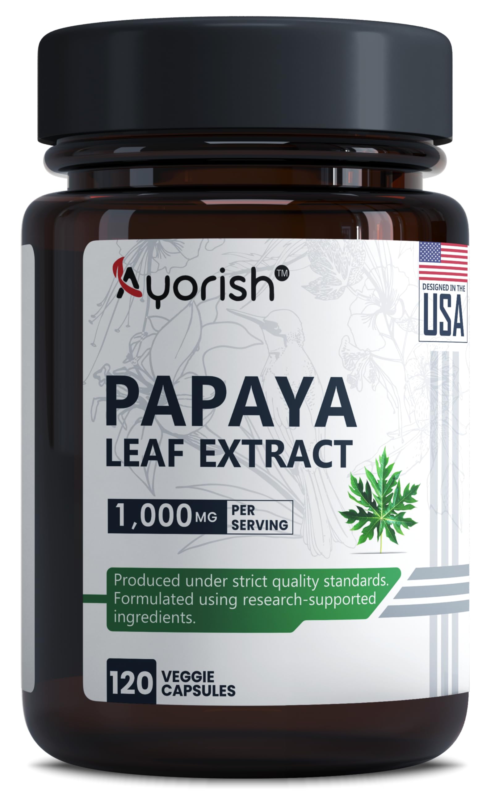 Papaya Leaf Extract 1000mg 120 Capsules