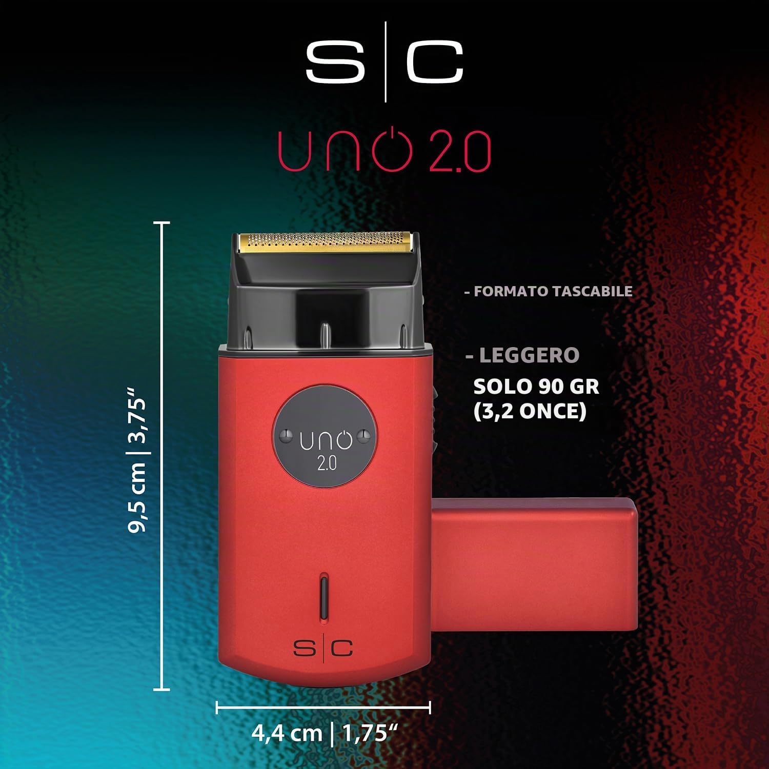 Rasoio Elettrico Barba e Capelli Stylecraft Uno 2.0 by Gamma Più, Senza Fili, Autonomia 130 Minuti, Da Viaggio Compatto e Portatile 90gr, Ergonomico, 9.000 RPM, Ricaricabile con USB Tipo-C