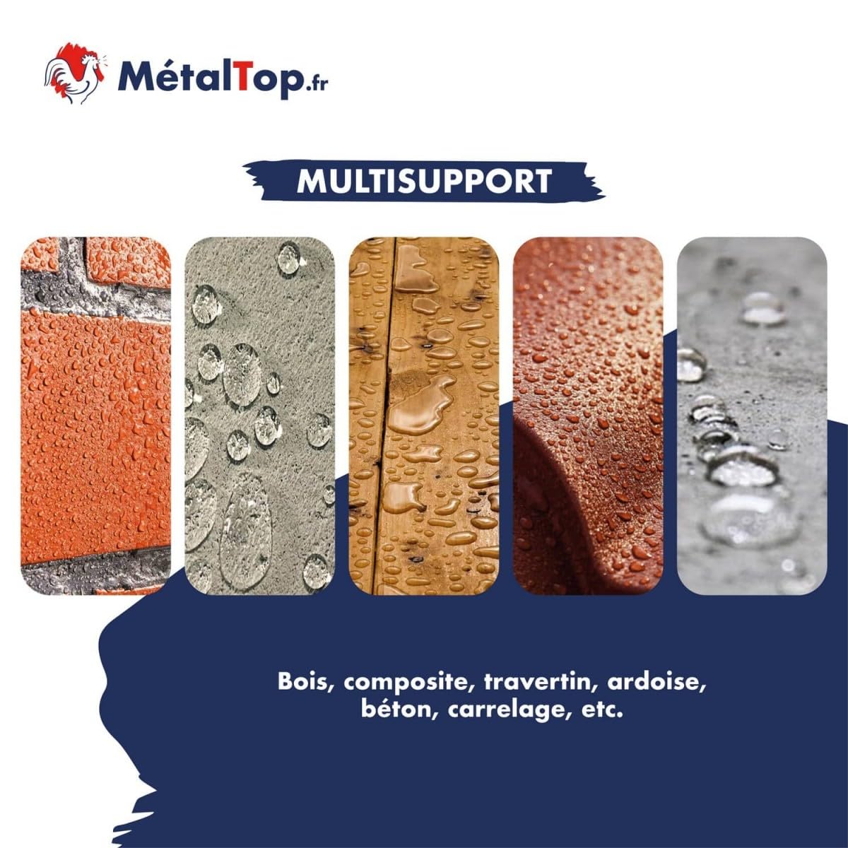 Métaltop - Hydrofuge Terrasse - 5 L - Protection anti-humidité pour dalles, carrelage poreux et béton extérieur