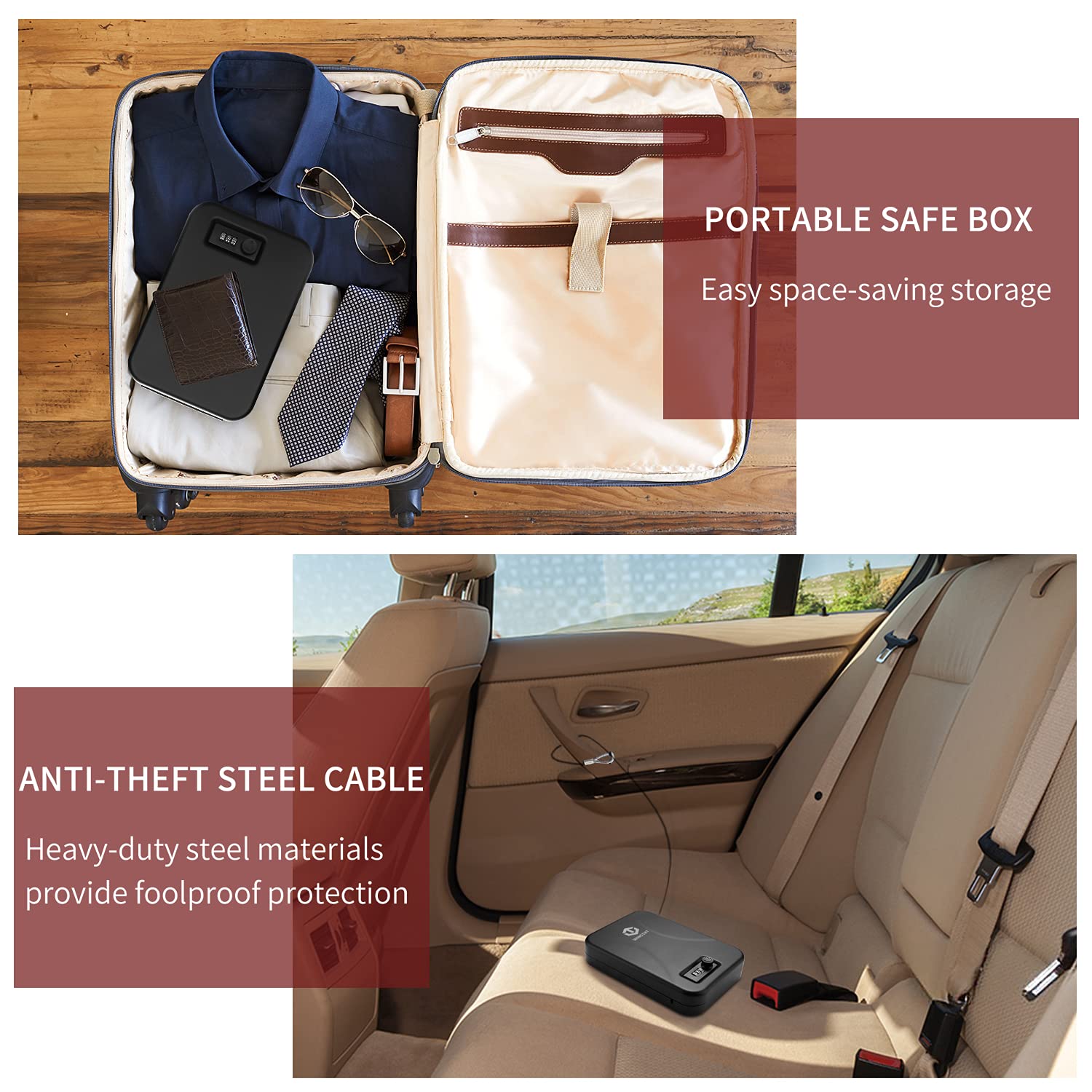 Buy WINCENT Gun Safe Lock Box Portable Pistol Handgun Safe with