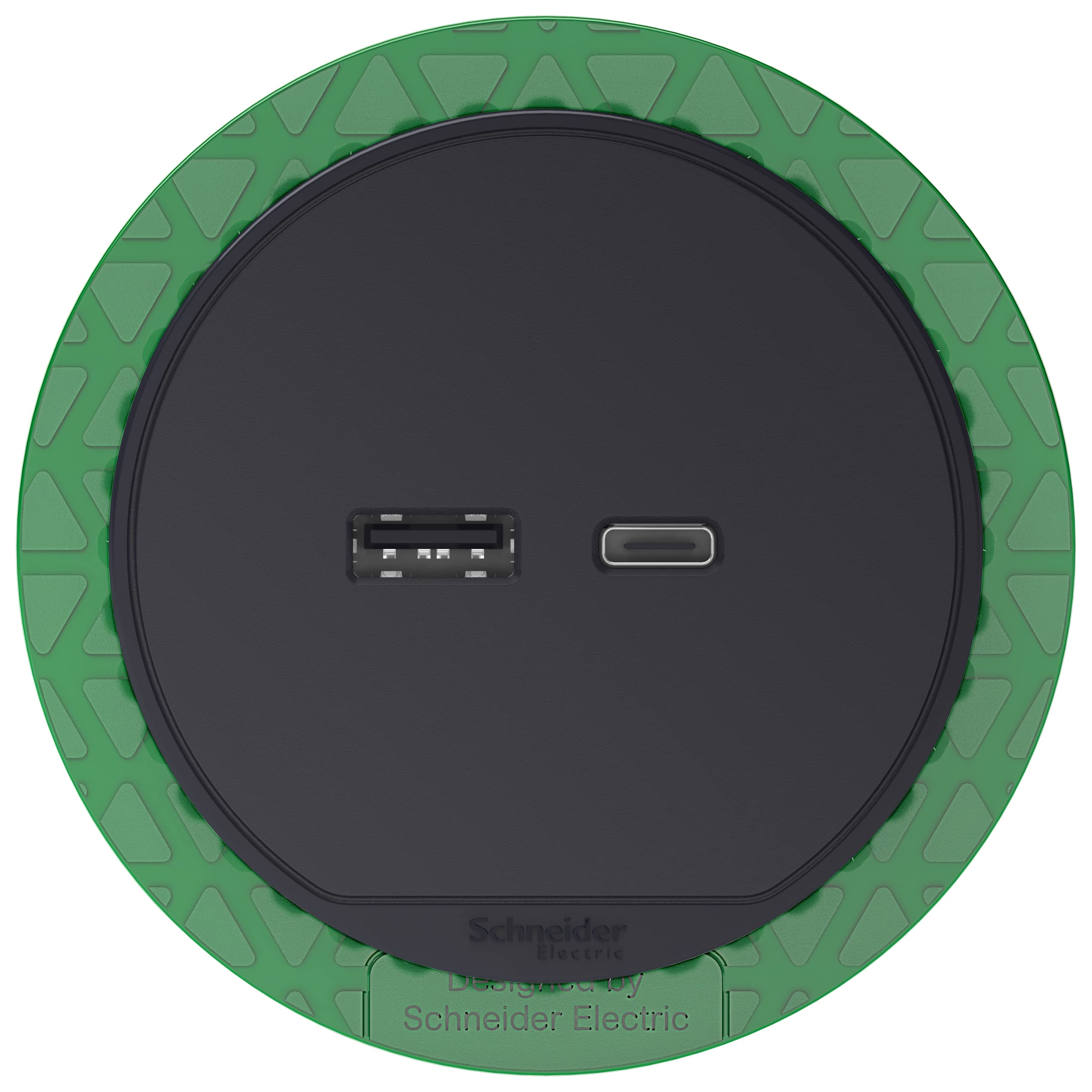 Schneider Electric - Unica System+ - bloc de prise à encastrer XS - USB A+C - câble 2m - anthracite - INS44009