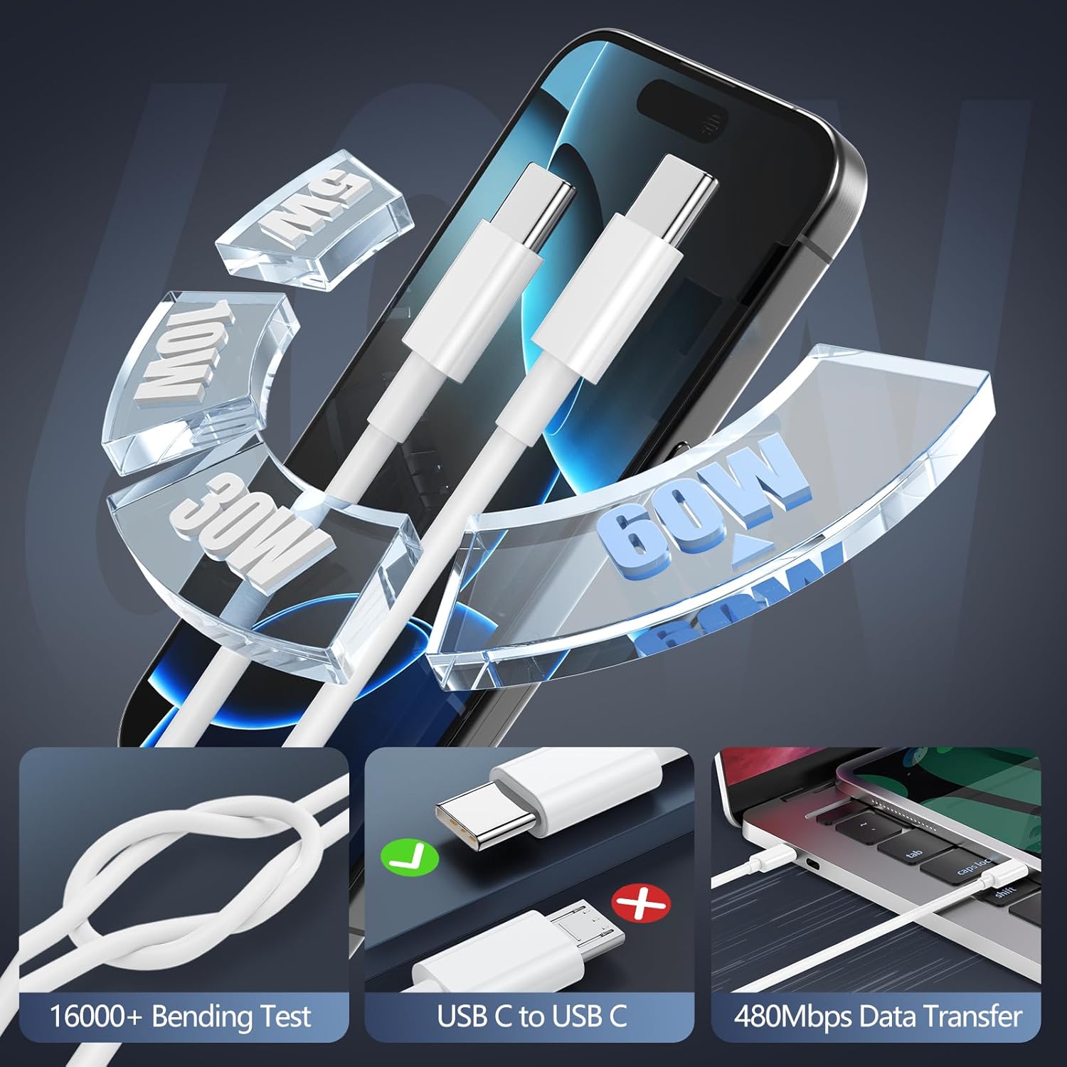 Essri for iPhone 17 16 15 Charger Fast Charging,3 Pack USB C Chrager Block with 10FT USB C to C Cable for iPhone 17 Pro/Pro Max/Plus/17 Air/ 16/15 Pro/Pro Max/Plus