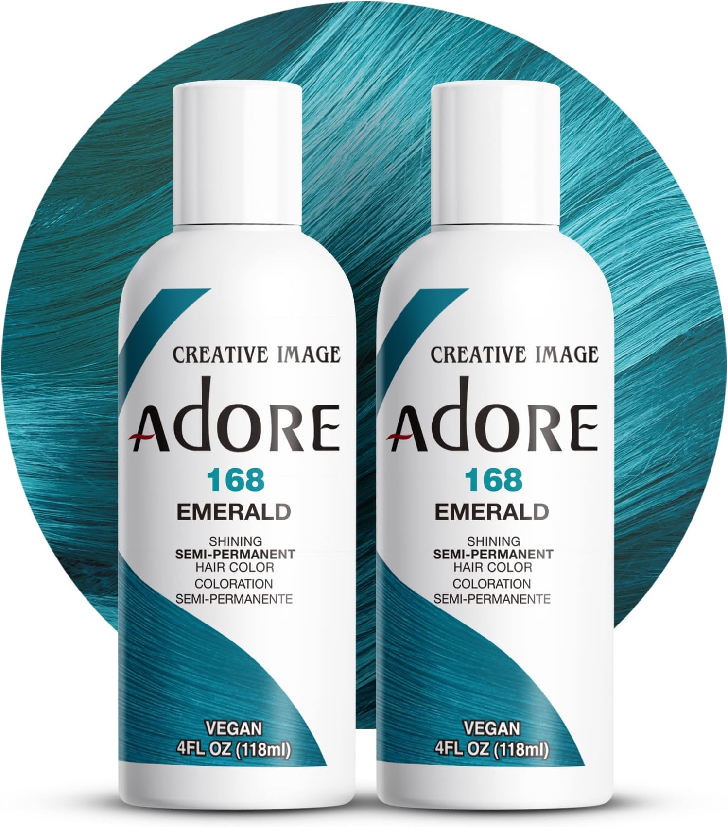 Adore Semi-Permanent Haircolor #168 Emerald 4 Ounce (118ml) (2 Pack)