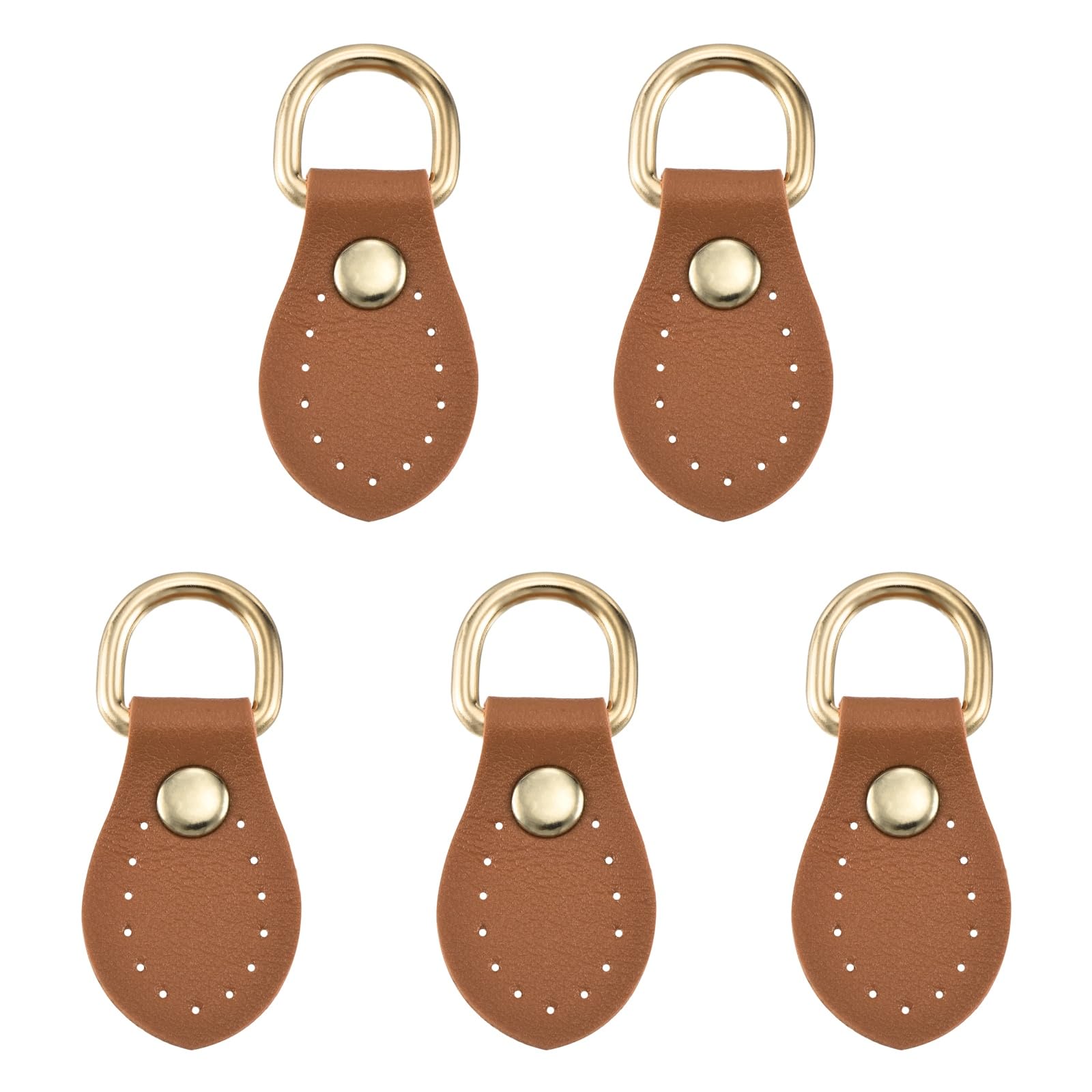 PATIKIL 5 Pcs Purse Strap Mount Hook, Sew on Leather Buckle Bag Side D Ring Clips Replacement Clasp for DIY Shoulder Bag Purse Backpack Craft Hardware Making Supplies, Brown