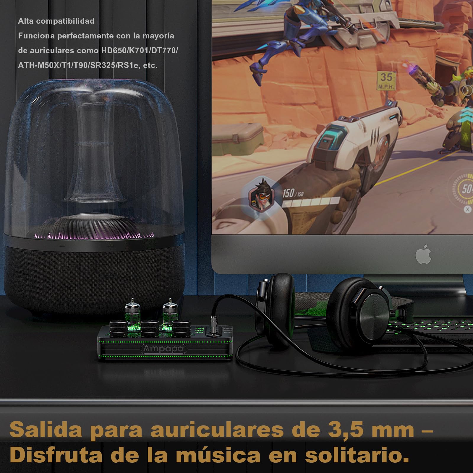 A1 Preamplificador de Fono de Tubo: Amplificador de Auriculares, Preamplificador de Alta Fidelidad para Tocadiscos MM con Control de Tono para Sistemas de Audio Estéreo Domésticos