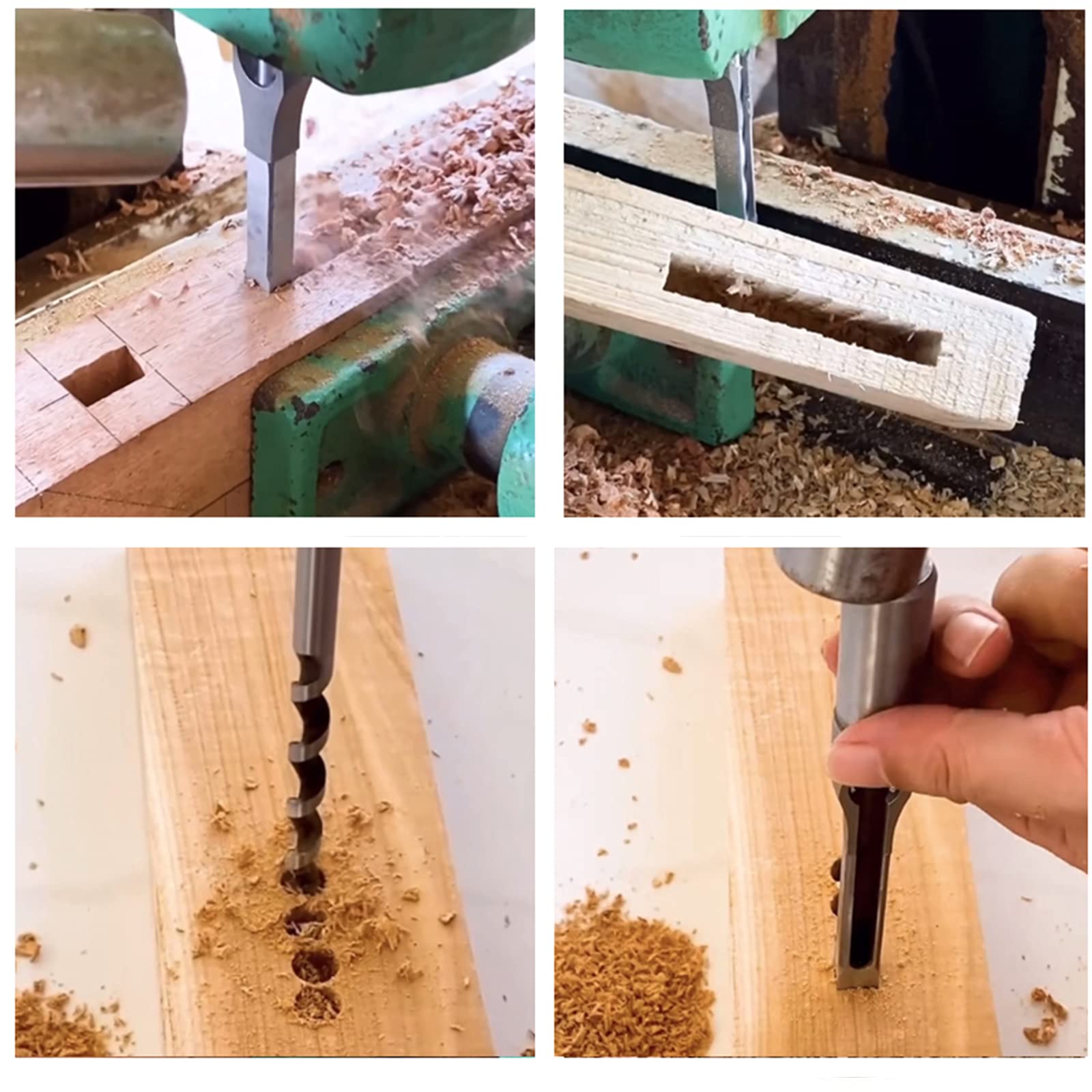 Utensili per punte da trapano a scalpello da infilare a foro quadrato, utensili per la lavorazione del legno da 6-16 mm Punte da trapano a foro quadrato a spirale Sega a scalpello per mortasare a tr