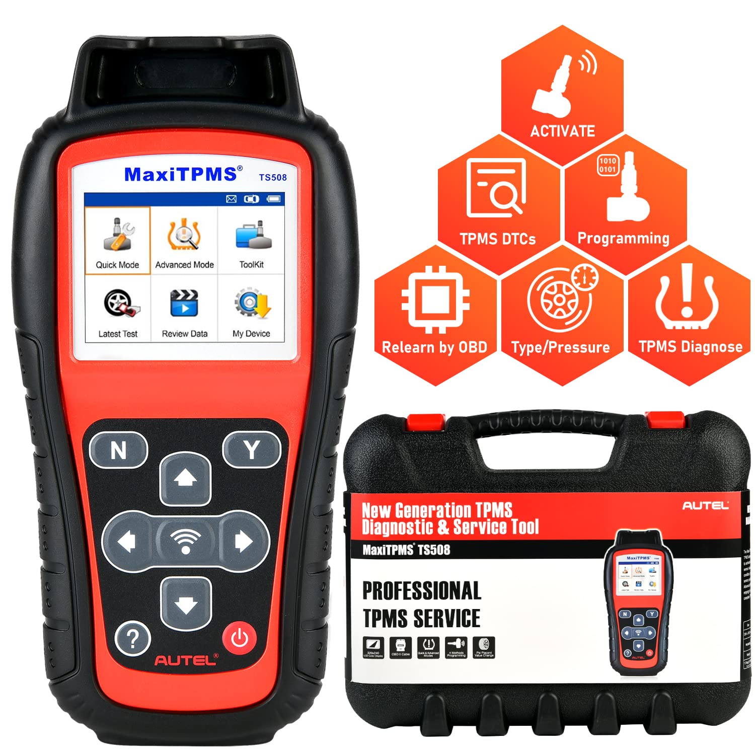 Autel MaxiTPMS TS508 TPMS Relearn Tool, 2022 Newest Tire Pressure Monitor to Program MX-Sensors (315