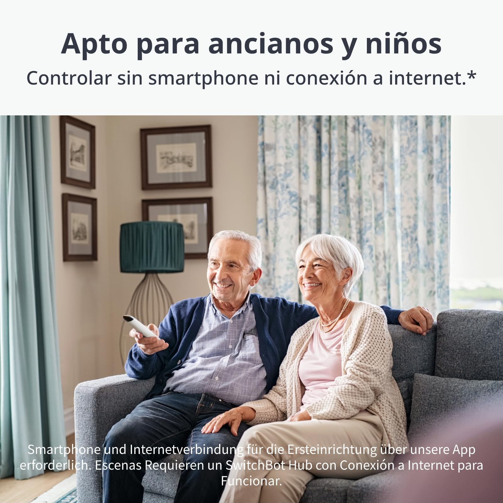 SwitchBot Universal Remote Control con Hub Mini Matter Activado, Control Remoto Inteligente Todo-en-uno con App Adaptable, Control de Aparatos IR/Bluetooth, Compatible con TV/AC/SwitchBots y Más