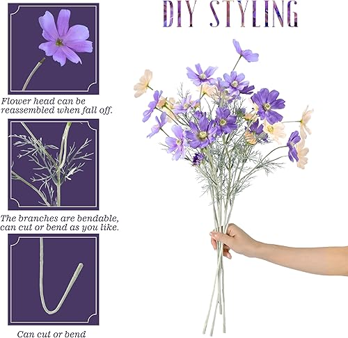 Miniatura 2 de Flores artificiales para decoración, flores de seda Calliopsis de tallo largo, centros de mesa, decoración, ramo de flores falsas, Coreopsis