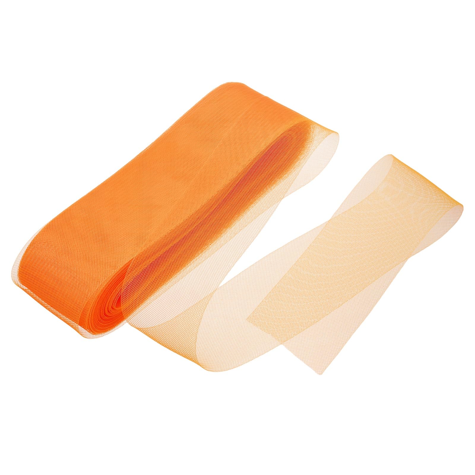 Sourcing map - Treccia di crine di cavallo rigida, 45 m, 8 cm, taglio morbido, per rinforzo in poliestere, ideale per cucito, abiti da sposa, abiti da ballo, modellante, arancio
