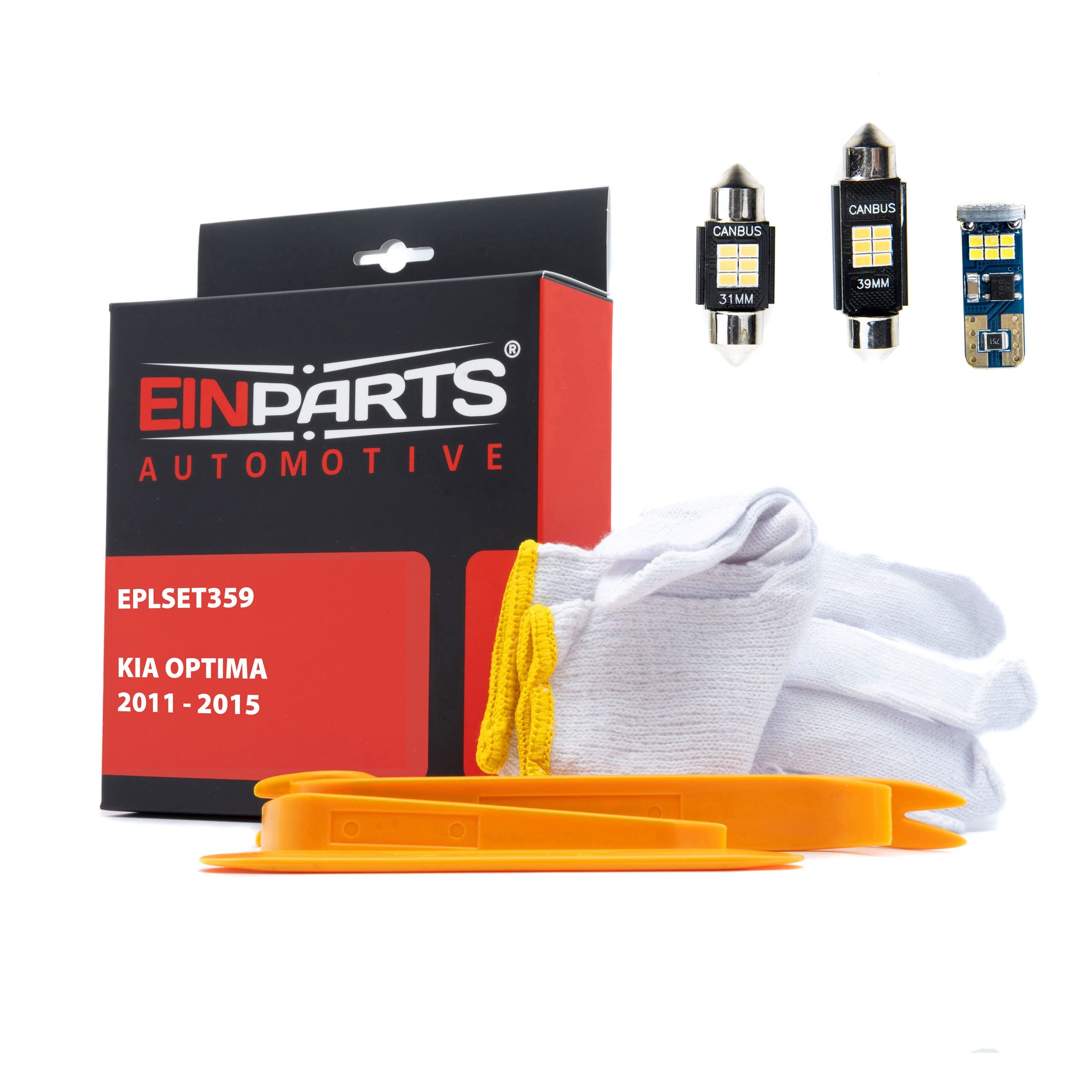 EinParts Juego de Bombillas LED para Coche, Sin errores Can-Bus, para interior de coche especifico para Kia Optima 2011-2015, 8 piezas