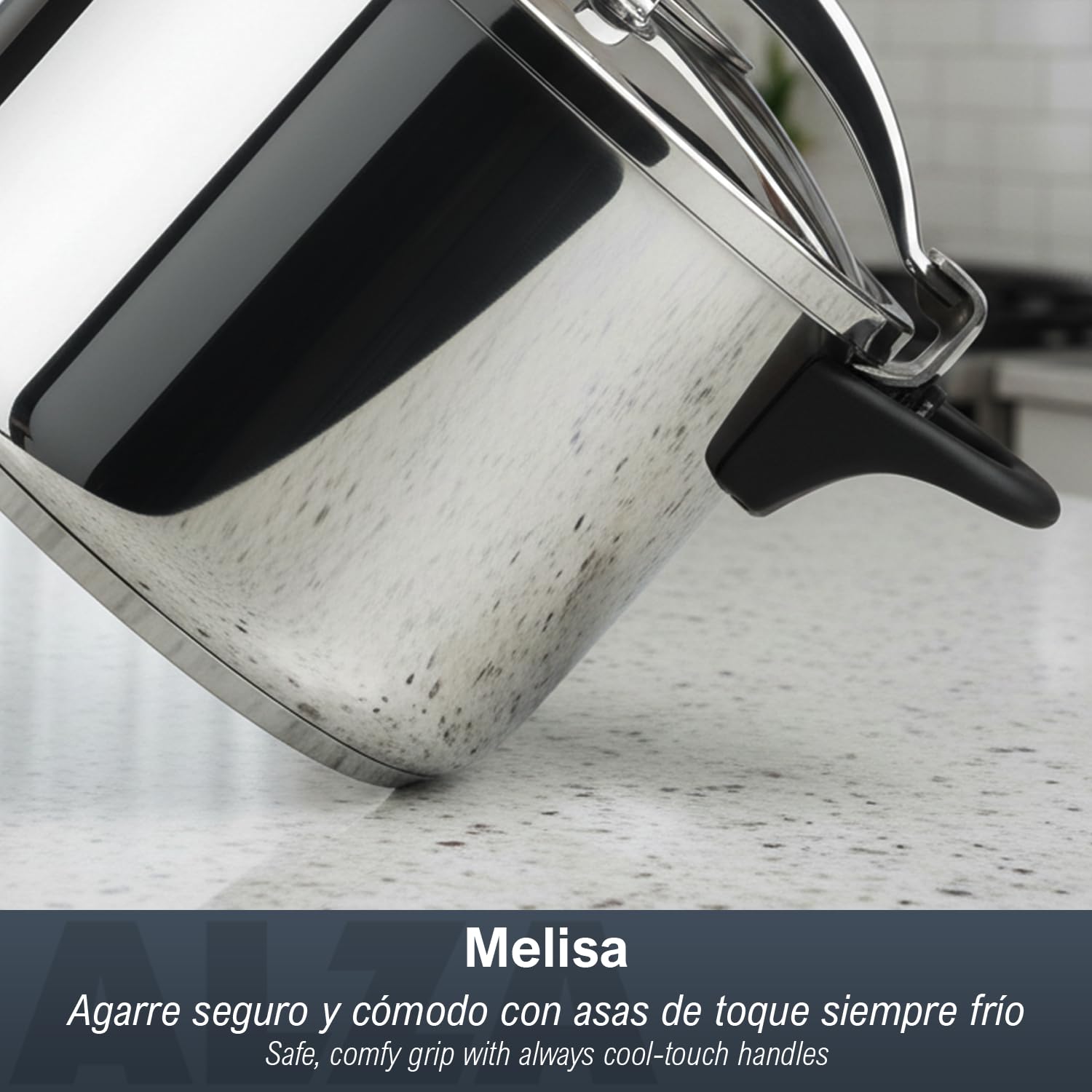 ALZA Melisa - Olla Express Tradicional Rápida, 6L, Acero Inoxidable 18/10, Cierre Progresivo, Todas Las Cocinas, Inducción, Base Sandwich