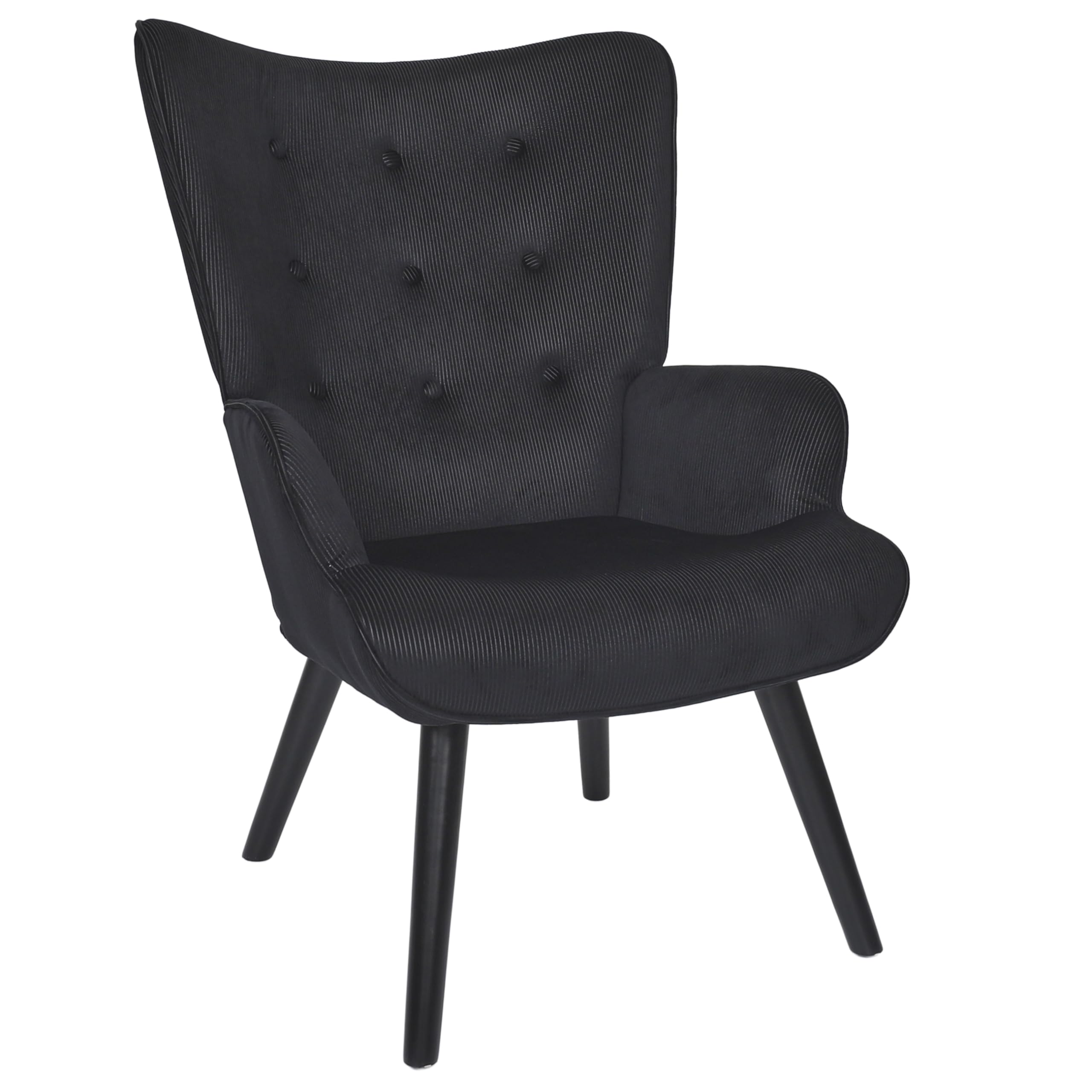 Home Deco Factory Schwarz Hd0364, Giulia Black Wohnzimmersessel, Lounge Edition, Möbel, Sitz, Sofa Und Sessel, 68X96x75 Cm, Sitzhöhe 43 Cm,