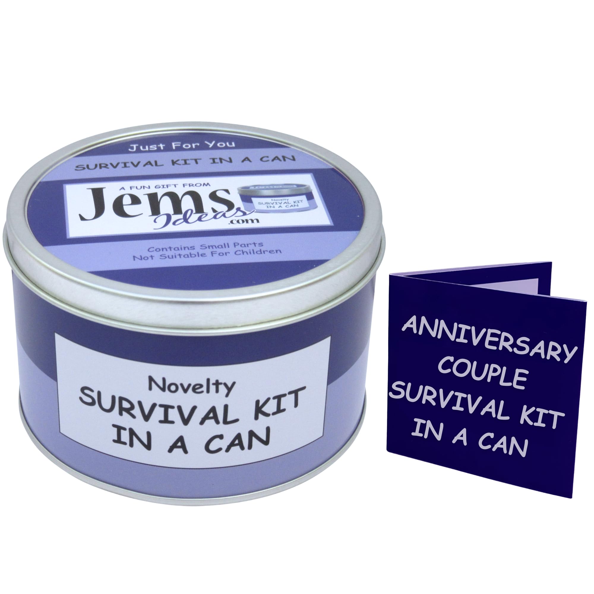 Survival Kit In A Can A Fun & Unique Novelty Gift Set with Card Perfect for Couples Parents Grandparents & Friends. Wedding Anniversary Celebration Keepsake