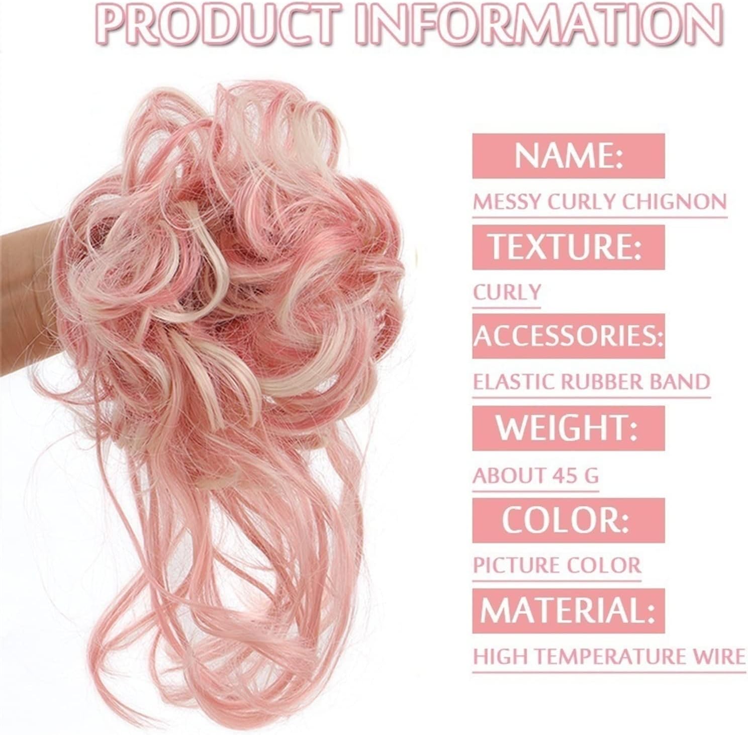 おだんごヘアエクステンション 人工毛おだんごシニョン ヘアエクステンション ロングメッシーカーリーシニョン ヘアピース ゴムバンド付