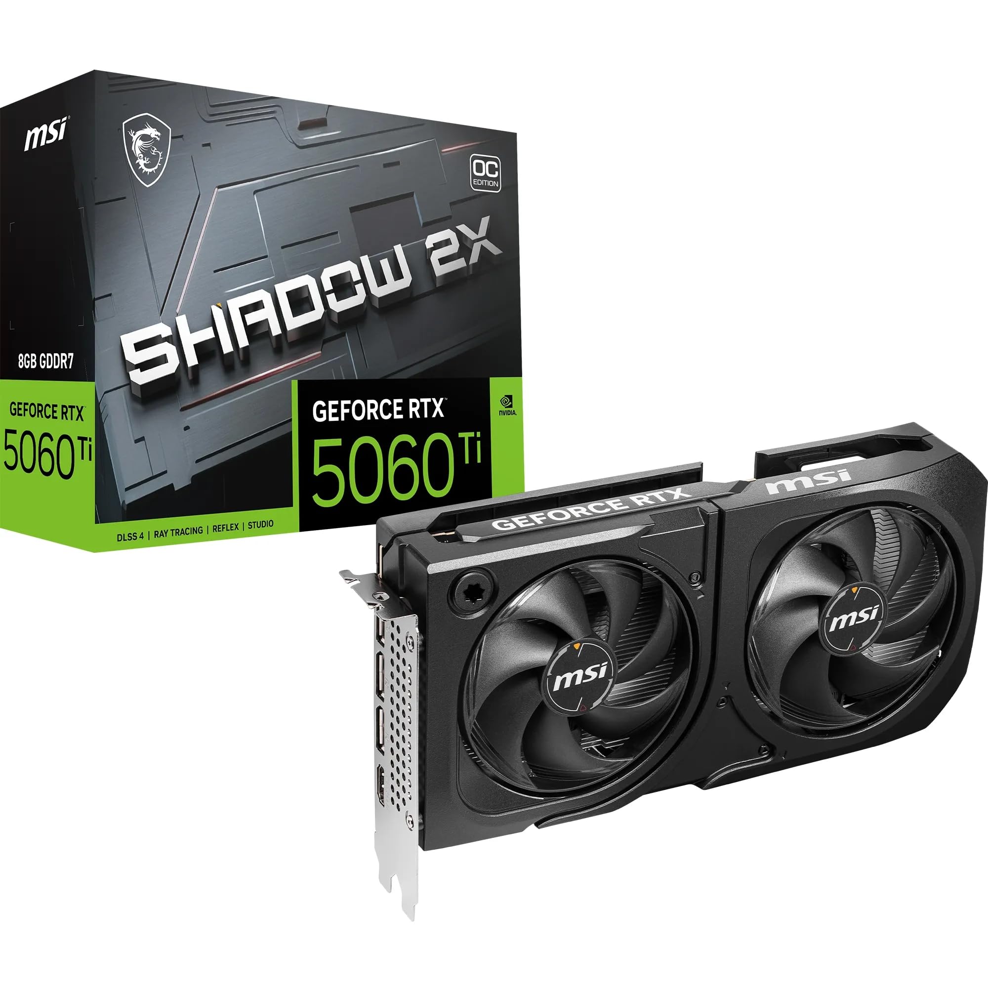 グラフィックボード・グラボ・ビデオカード MSI GEFORCE RTX 5060 Ti 16GB GDDR7 MSI GeForce RTX 5060 Ti 8G SHADOW 2X OC PLUS Graphics Card - RTX