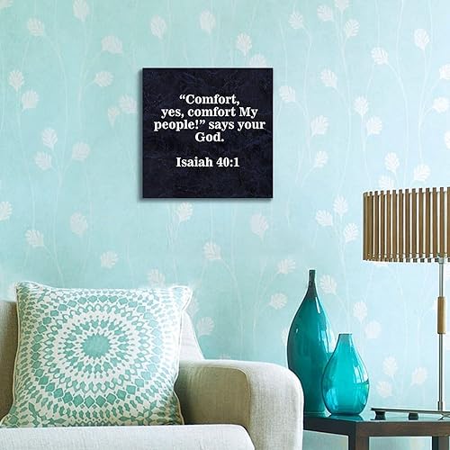 Miniatura 7 de COCOKEN Lienzo impreso "Comfort, yes, comfort My People!" Says Your God - Lienzo decorativo para pared, listo para colgar, con refranes positivos,