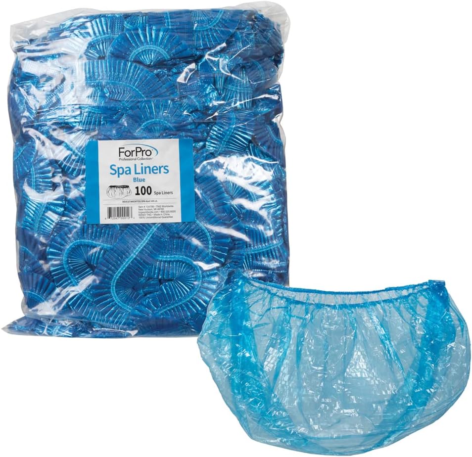 ForPro スパライナー すべてのペディキュアスパにフィット 使い捨てペディキュアライナー ブルー 100枚