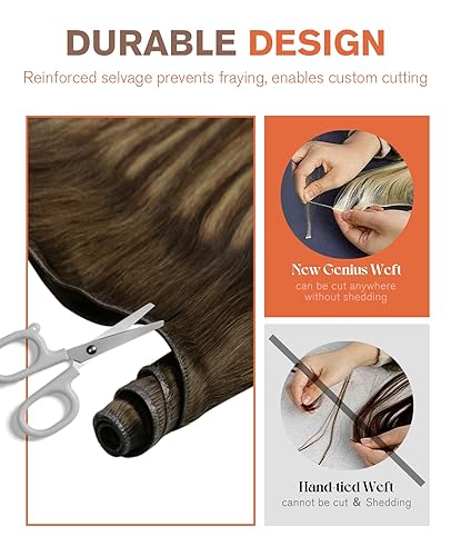 Miniatura 62 de Sunny Hair Extensiones de cabello humano de color marrón para coser, extensiones de cabello humano real, color marrón oscuro, ombré, marrón claro