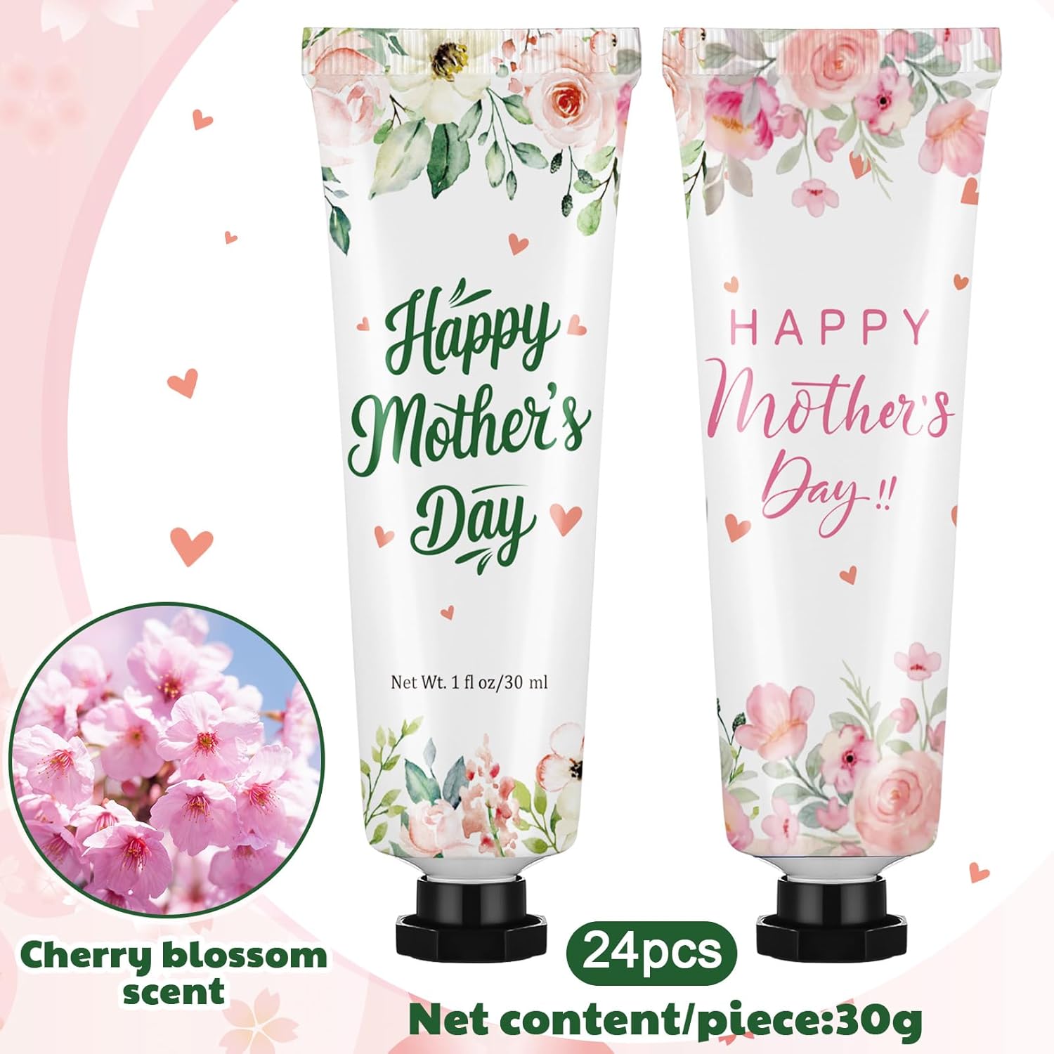 Loopeer 24 Pcs Mother's Day Hand Cream Gift Set - Bulk Gifts for Mom, Travel Size Lotion for Appreciation from Daughter or Son Mothers Day Gifts Bulk
