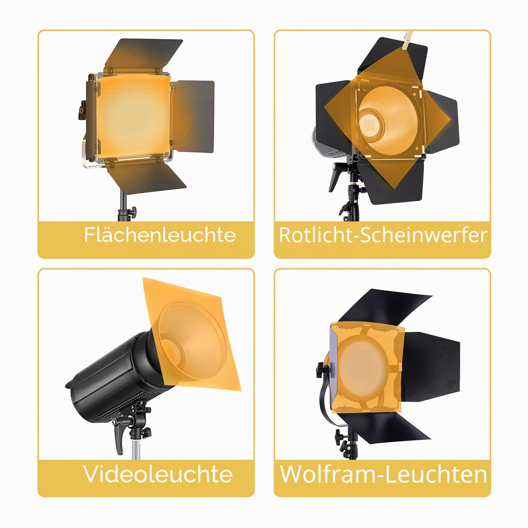 Selens 4PCS 40x50cm Beleuchtung Gelfilter CTO Flash Gel Orange Licht 4 Farbkorrektur Transparente Blätter Overlays für 800W Roter Kopf Scheinwerfer Strobe Licht Speedlite Fotografie Fotostudio