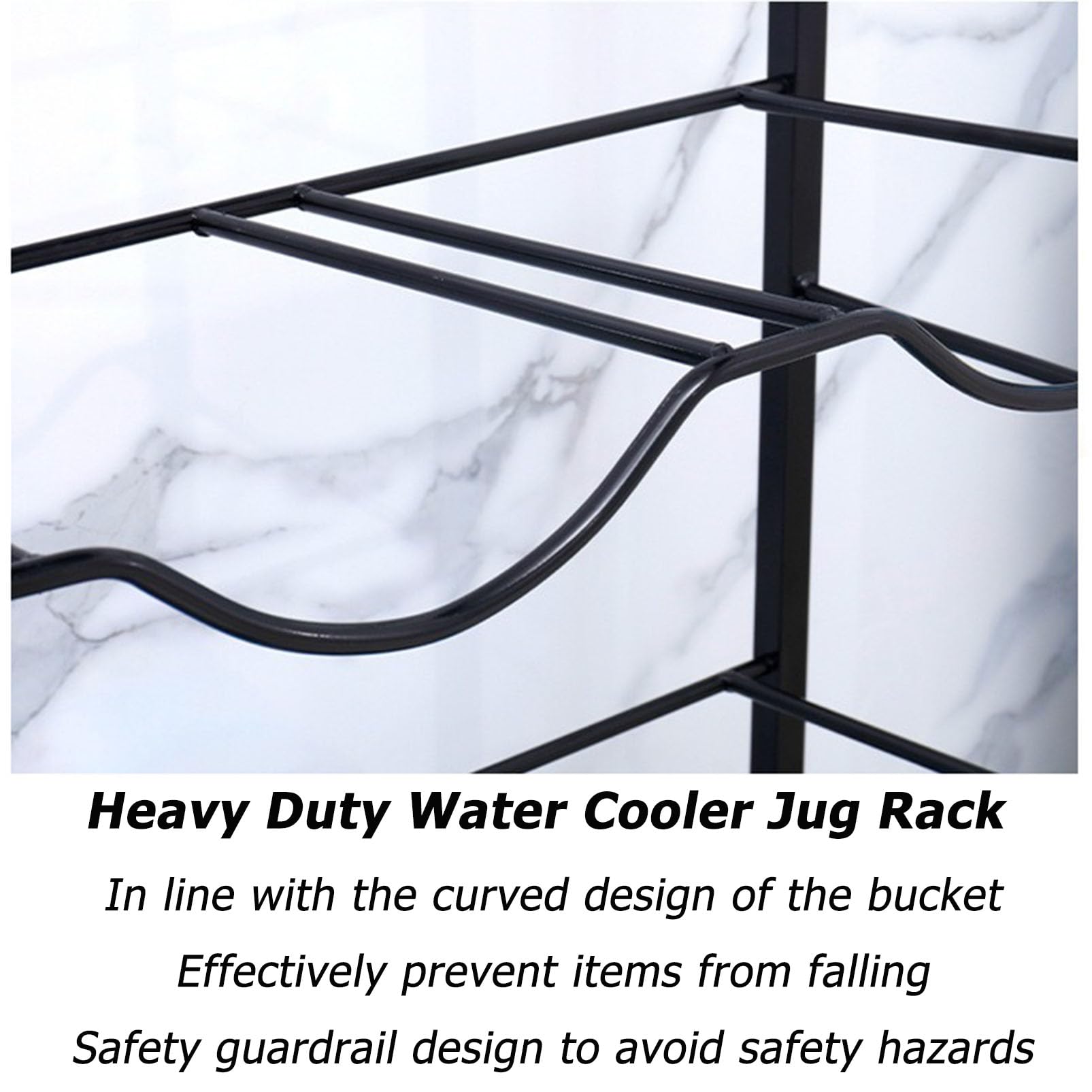 Soporte para botellas de agua de 5 galones, organizador resistente para almacenamiento de enfriador de agua, soporte dispensador que ahorra espacio para oficina, cocina, almacén