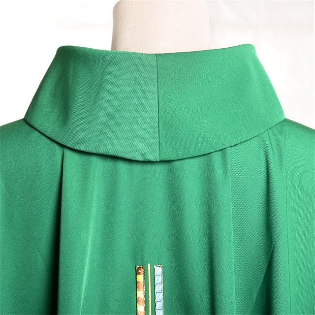 Foto 6 de 8 de BLESSUME Verde Sacerdote Casulla Bordado Vestiduras Altar Masa
