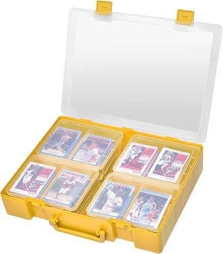 Miniatura 8 de ALCYON Caja de almacenamiento de tarjetas de béisbol, organizador de tarjetas deportivas, estuche de plástico duro compatible con béisbolfútbolpara