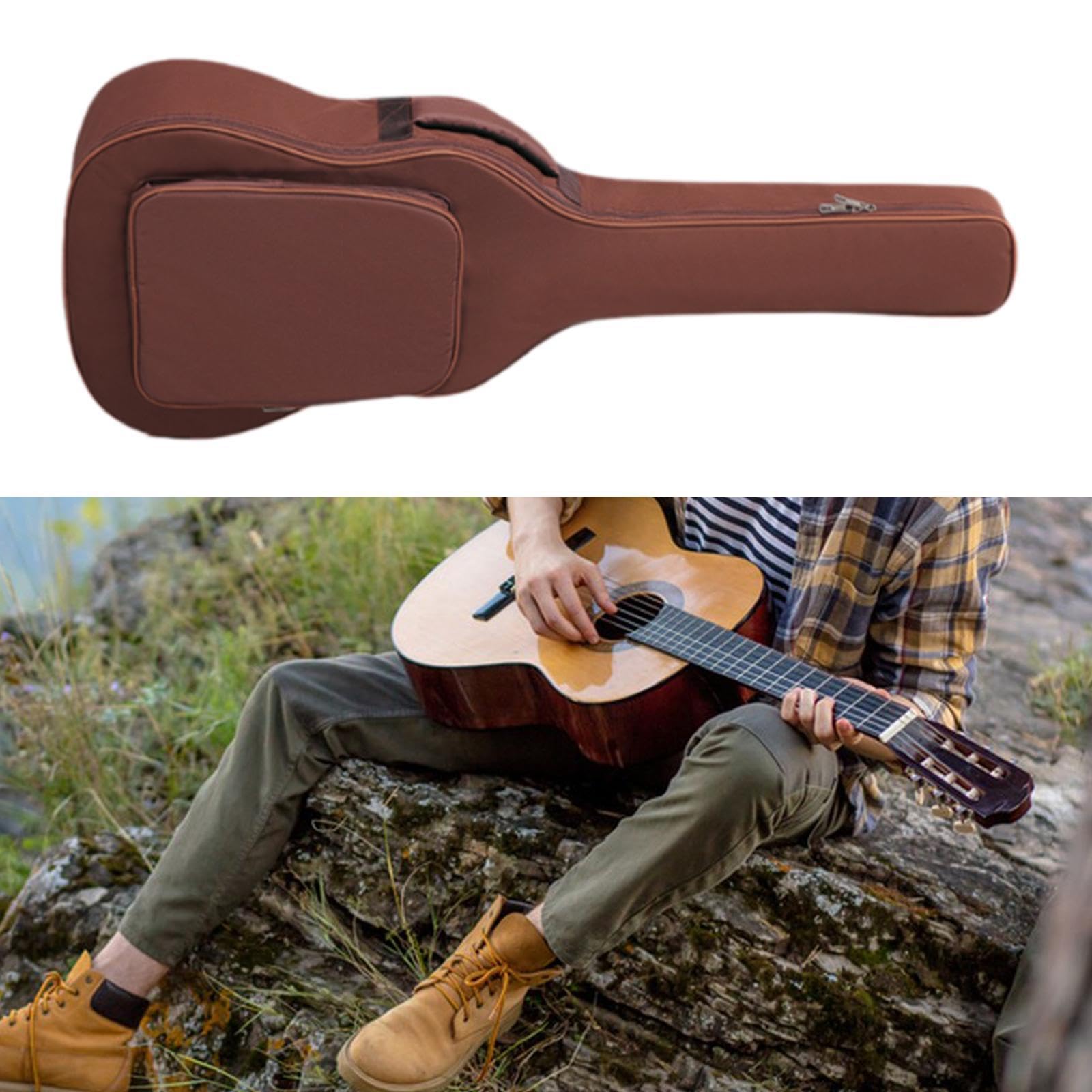 Funda para guitarra acústica y eléctrica con acolchado grueso y portabilidad cómoda para músicos de todos los días. Estuche eléctrico de 41, marrón, 107x45x13cm
